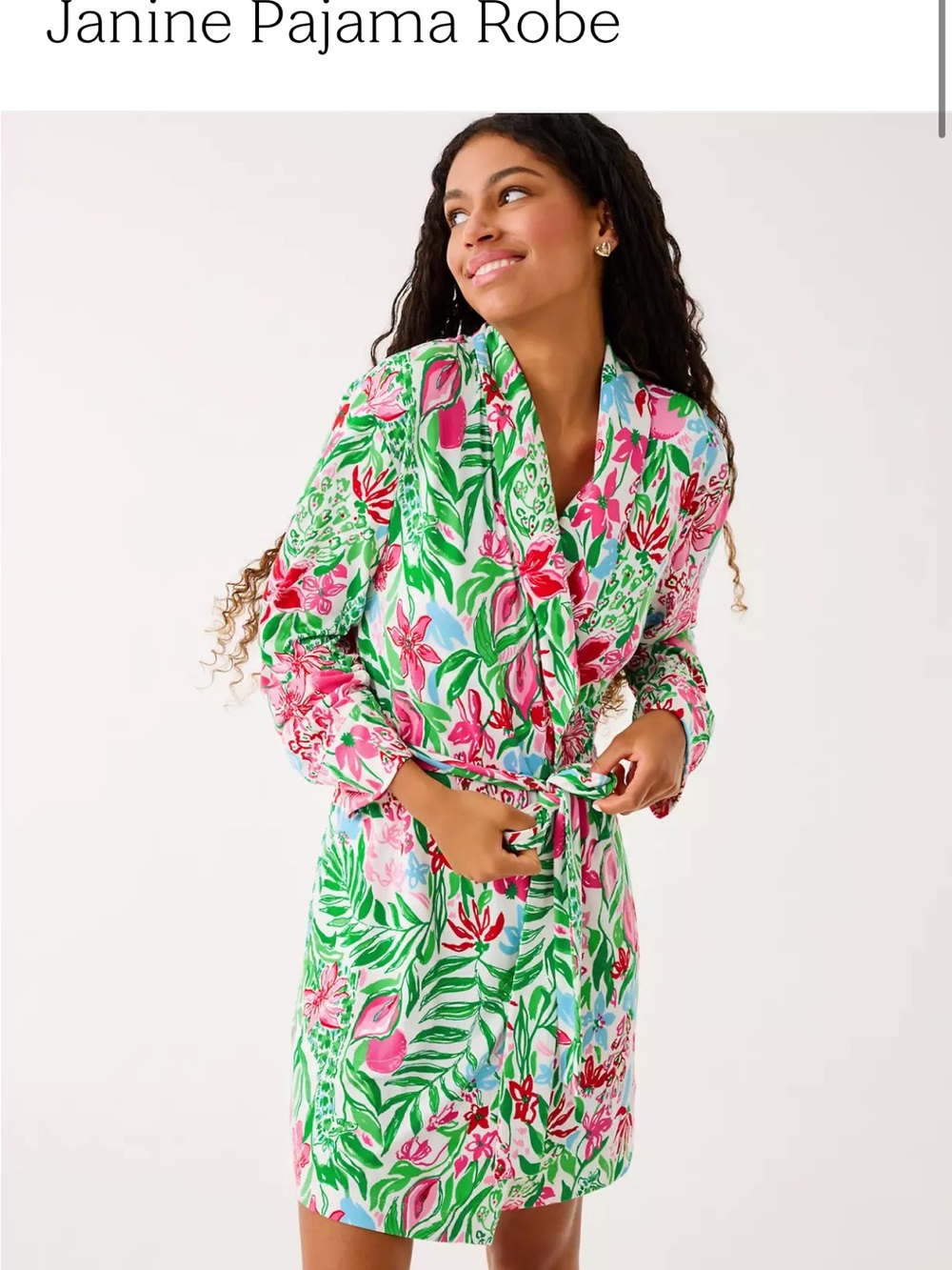 NEW IN WRAP Lilly Pulitzer Janine Floral Pajama Robe in Glowing Gardens!